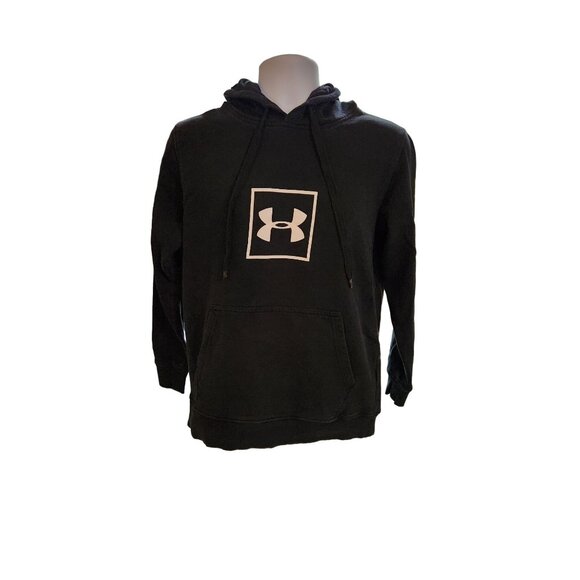 Under Armour Hoodie Small Black Pullover Logo Sweatshirt Athleisure - Picture 2 of 8